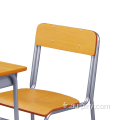 Table et chaise de lycée en métal en bois massif, banc d'école de dinde Mozambique double bureau